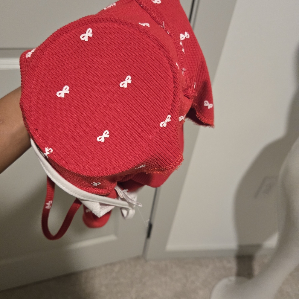 YesStyle Red Camisole with White Bow Patterns - Picture 3 of 3